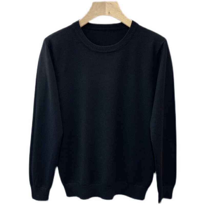AUTUMN AND WINTER SOLID COLOR ROUND NECK SWEATER MENS KOREAN STYLE SLIM PULLOVER JAPANESE STYLE SOLID COLOR CASUAL ALL-MATCH KNITTED BOTTOMING SHIRT TIDE