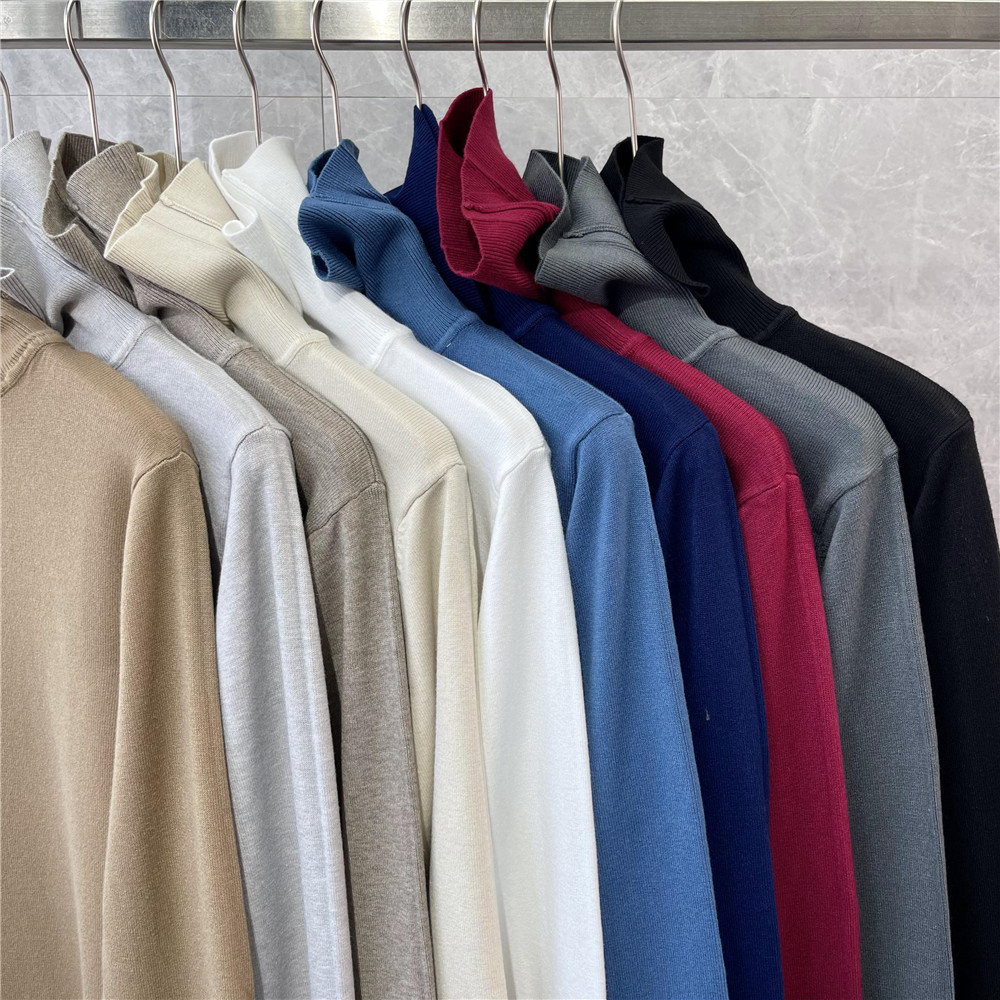 KOREAN WINTER HIGH COLLAR PULLOVER KNITTED SWEATER MENS KOREAN VERSION SLIM ALL-MATCH SOLID COLOR HONG KONG STYLE WARM BOTTOMING SHIRT TIDE