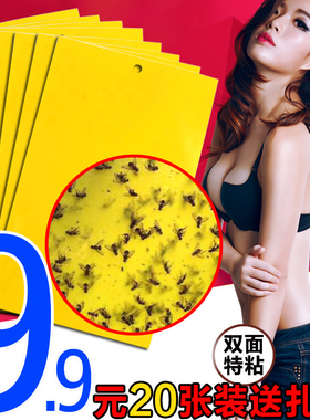 粘虫板黄板双面黄色诱虫板蓝板果园飞虫果蝇板黏虫板plv09YGId4