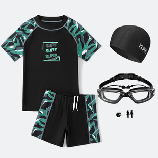 备 青少年胖男孩专业训练游泳装 儿童泳衣男童分体式 游泳衣2025新款