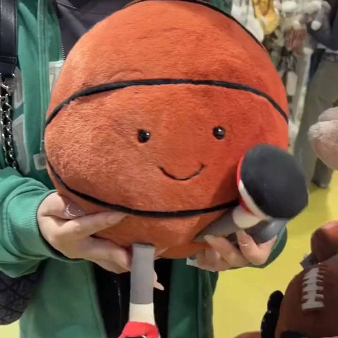 趣味运动篮球玩偶球形公仔抱枕超软布娃娃桌面摆件生日礼物送男生