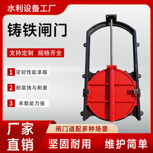 铸铁闸门一体式镶铜圆方闸门手摇电动螺杆农田灌溉水渠道水闸门