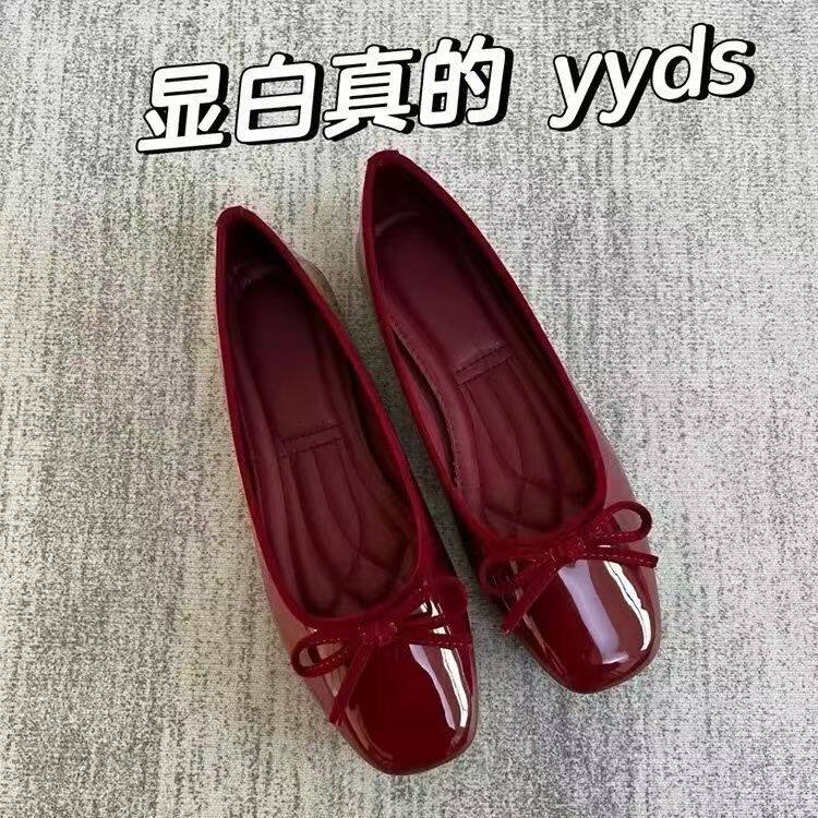 断码特价女鞋2026新款法式配裙子气质春秋漆皮平底浅口芭蕾舞单鞋