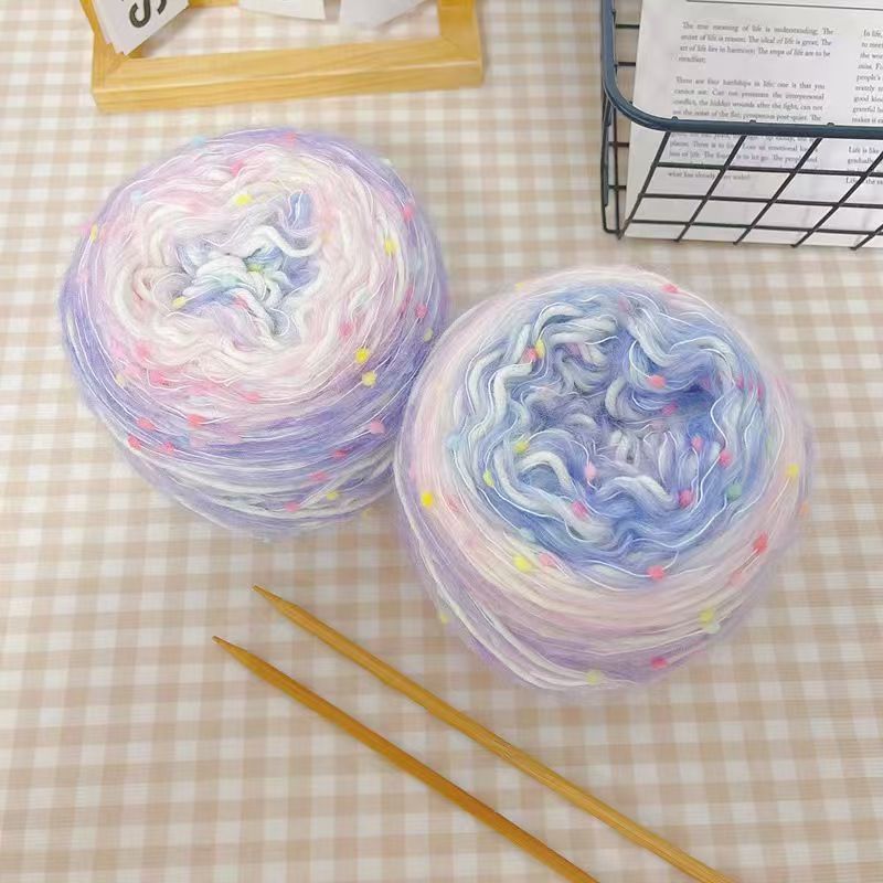 网红豆手混线围巾材料包