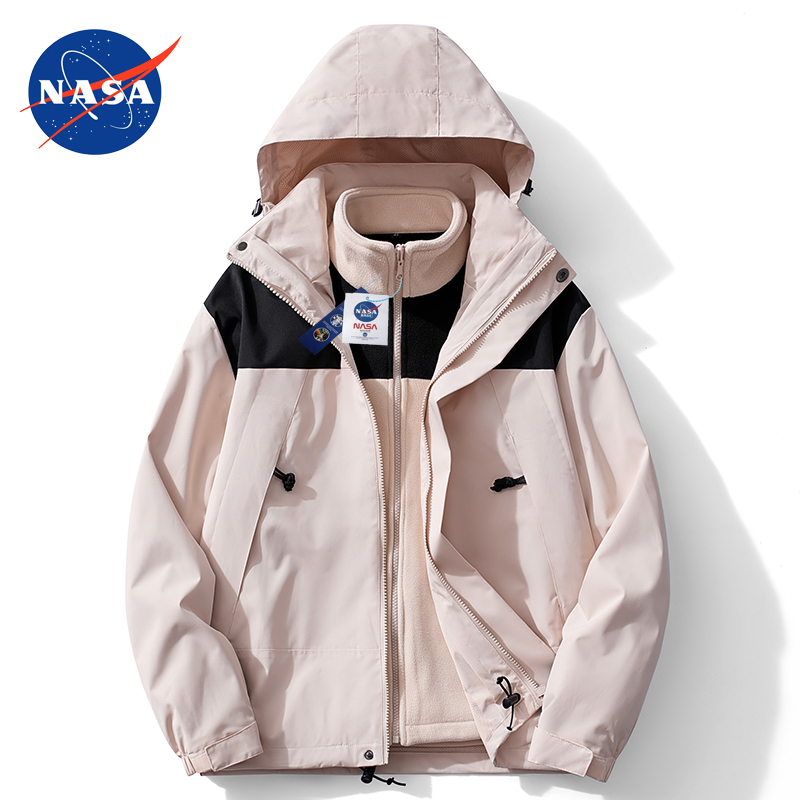 NASA联名冲锋衣男女户外进藏三合一外套可拆卸内胆防风防水夹克女