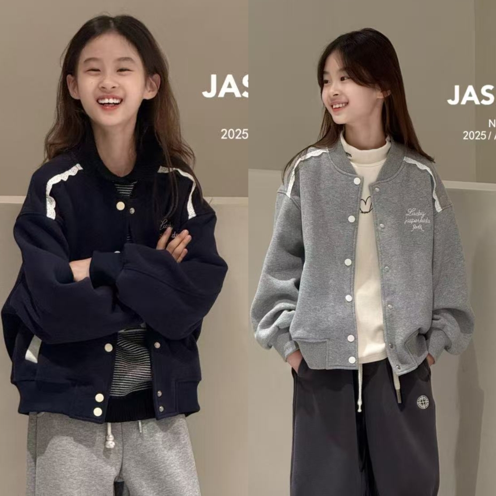 韩版儿童一体绒棒球服外套