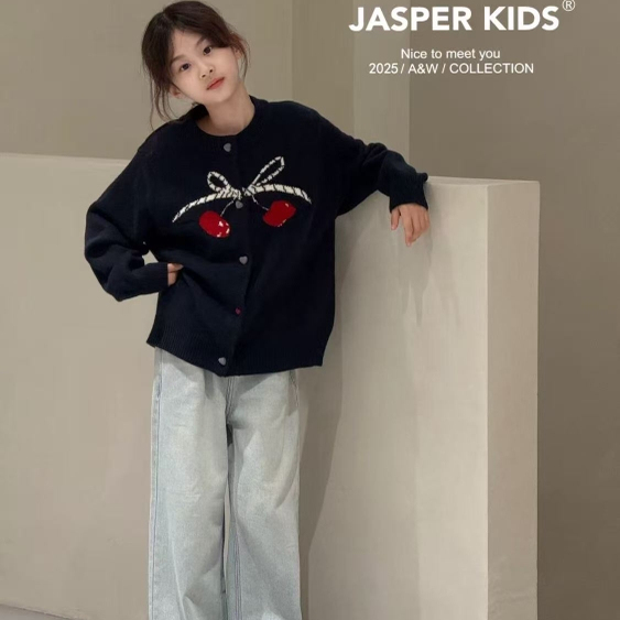 JASPERKIDS韩版女孩洋气针织外套