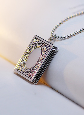 欧美个性时尚吊坠 复古 可以放照片四方相片相盒项链情侣男女
