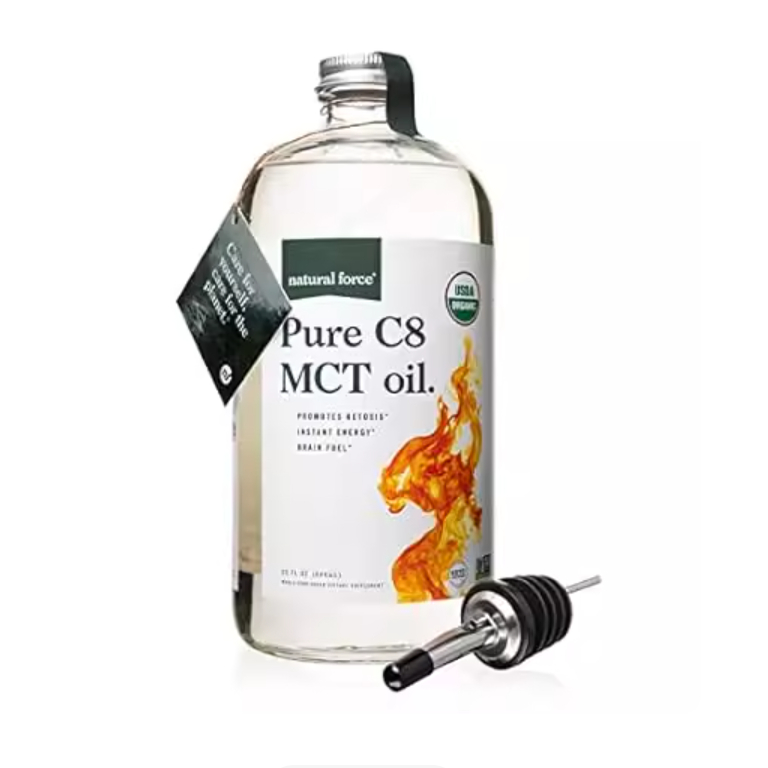 Natural Force Organic Pure C8 MCT Oil – Liquid MCT Oil in