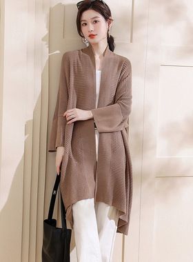 品瑟68702   气质百搭针织开衫宽松显瘦系带春秋款蝙蝠袖针织开衫