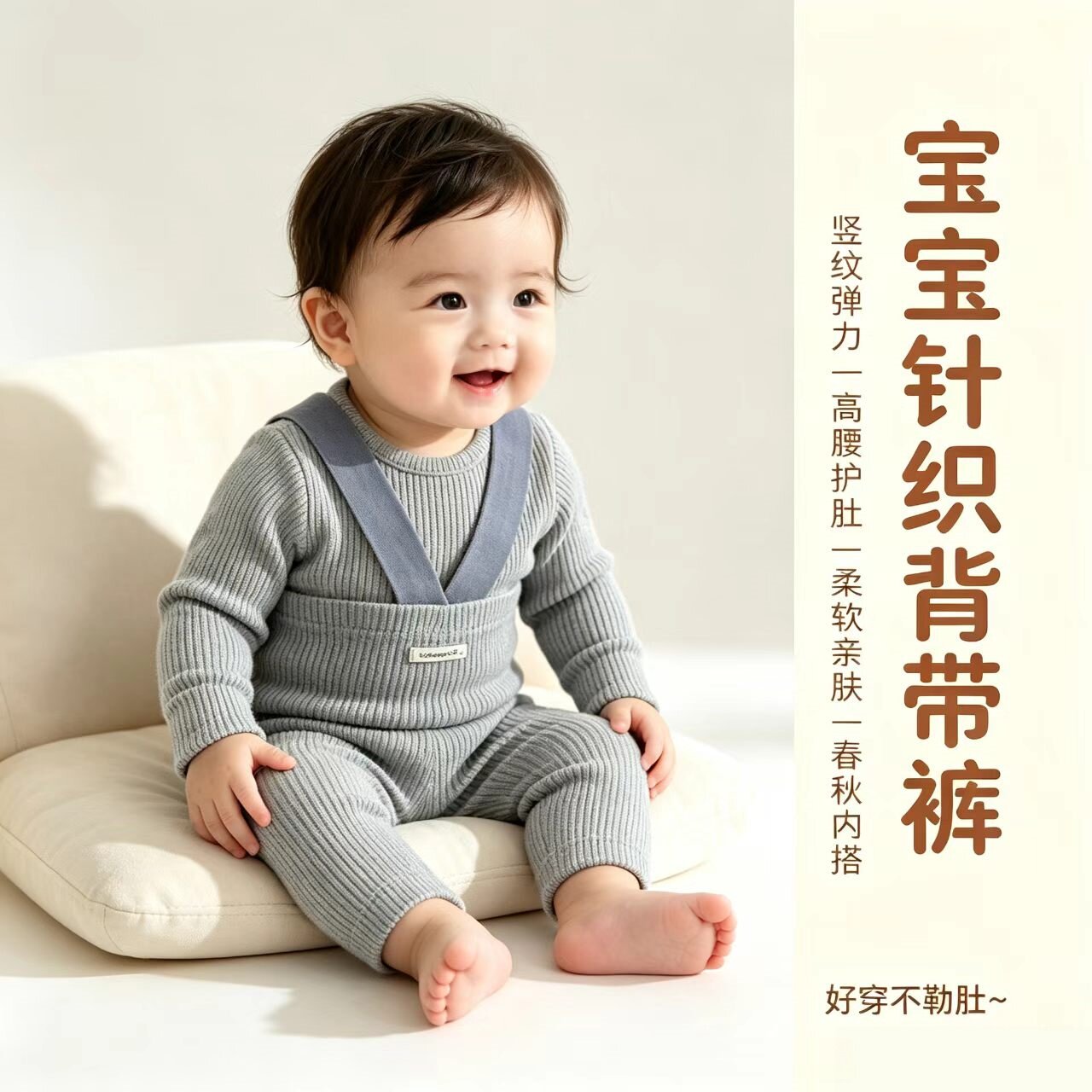 婴儿春秋季男女宝宝大屁屁纯棉