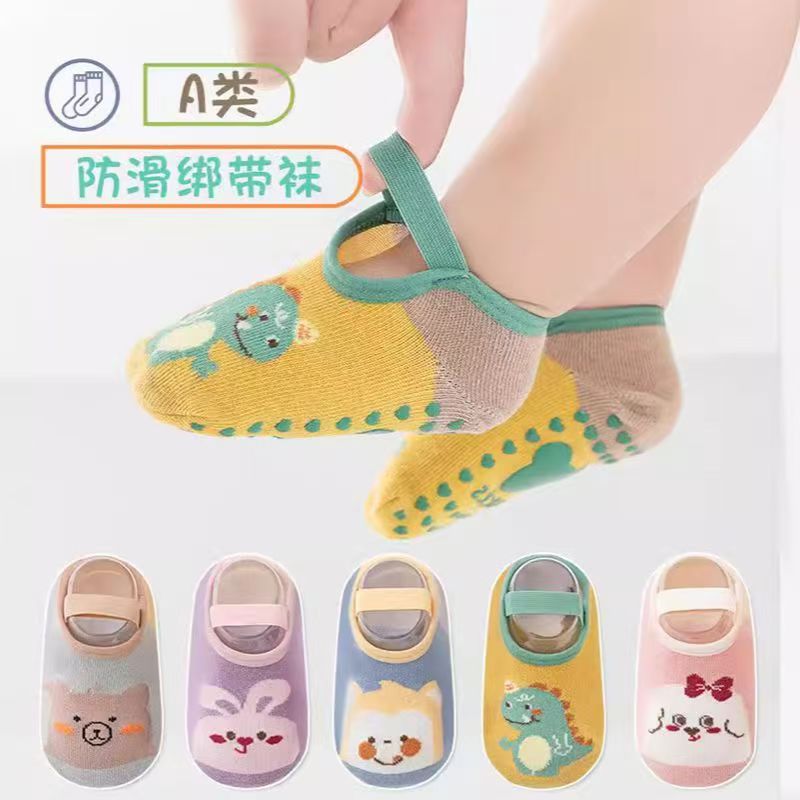 婴儿春夏季学步鞋袜宝宝绑带防滑