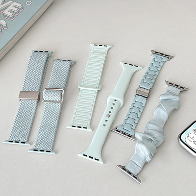 高级夏日淡薄荷系列尼龙表带适用苹果iWatch11高级Apple Watch109