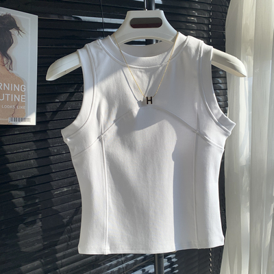 遮副乳宽肩带背心女无袖上衣