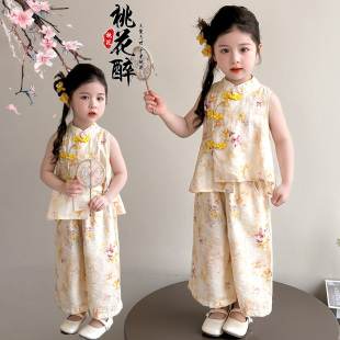 2026新款中国风阔体裤女童套装，高品质时尚潮流休闲短袖 宽松女