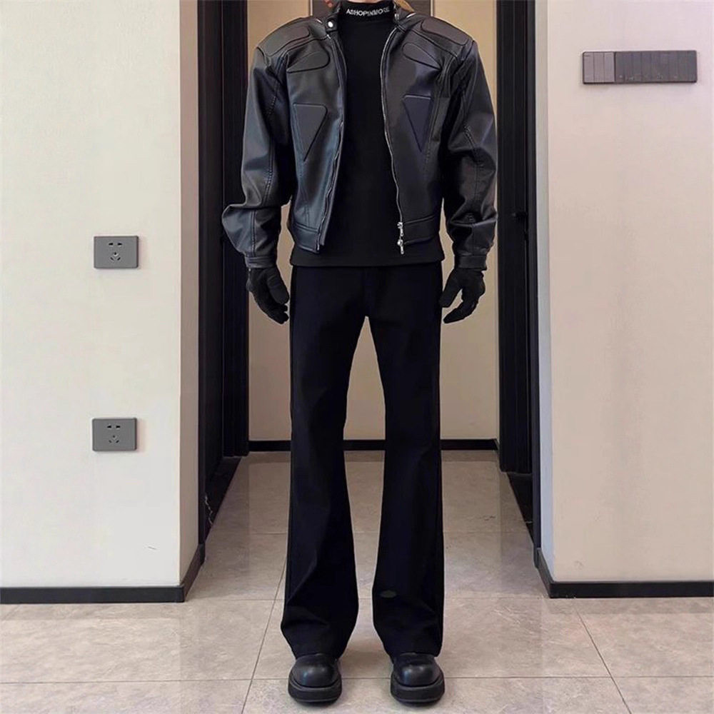 cleanfit弯刀微喇西裤男款春秋垂感黑色显瘦裤子高个子休闲直