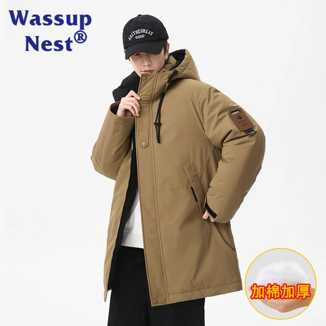 wassup2024新款冬季羽绒棉服男女款中长款派克棉衣加厚棉袄外套潮