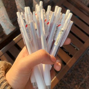 KACO笔芯白杆黑芯适用于斑马红色羽毛JJ99按动水笔JJ15顺利笔通用