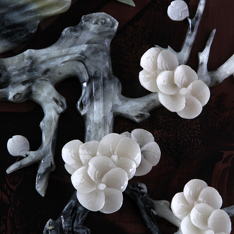 玉雕画挂件客厅书房背景墙壁家居装饰古典中式雕刻春夏秋冬四条屏