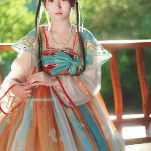 瑶瑶公主遇见神鹿王者荣耀联名女学生汉元素汉服中国风齐胸连衣裙