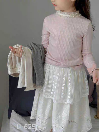 457哈哈家 特价 女童秋冬新款洋气韩版百搭甜美打底衫