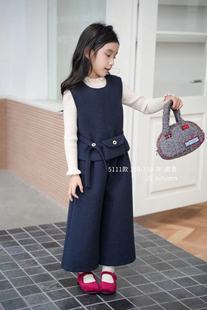 时髦加厚毛呢背心三件套 洋气韩版 744哈哈家高品质女童冬季 新款