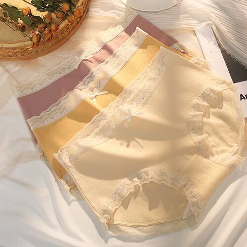 020哈哈家 女高品质内裤中腰无痕高弹蝴蝶结