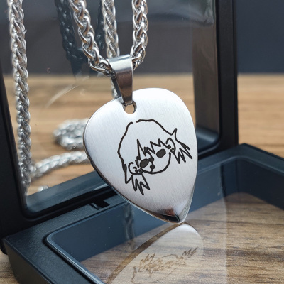 俏皮脸Sallyface吉他拨片项链