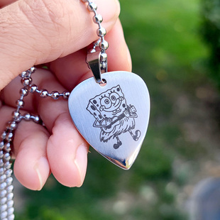 海绵宝宝吉他拨片项链派大星章鱼哥比奇堡儿童简笔画头像动漫卡通