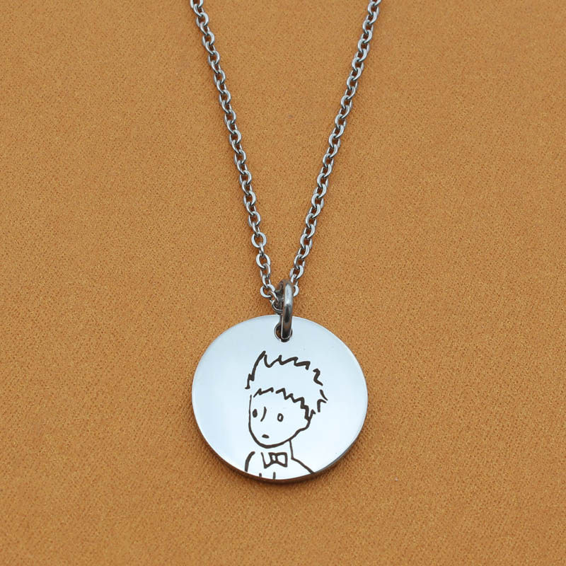 小王子项链头像玫瑰花玻璃罩周边的钛钢b612星球圆牌男女情侣简约