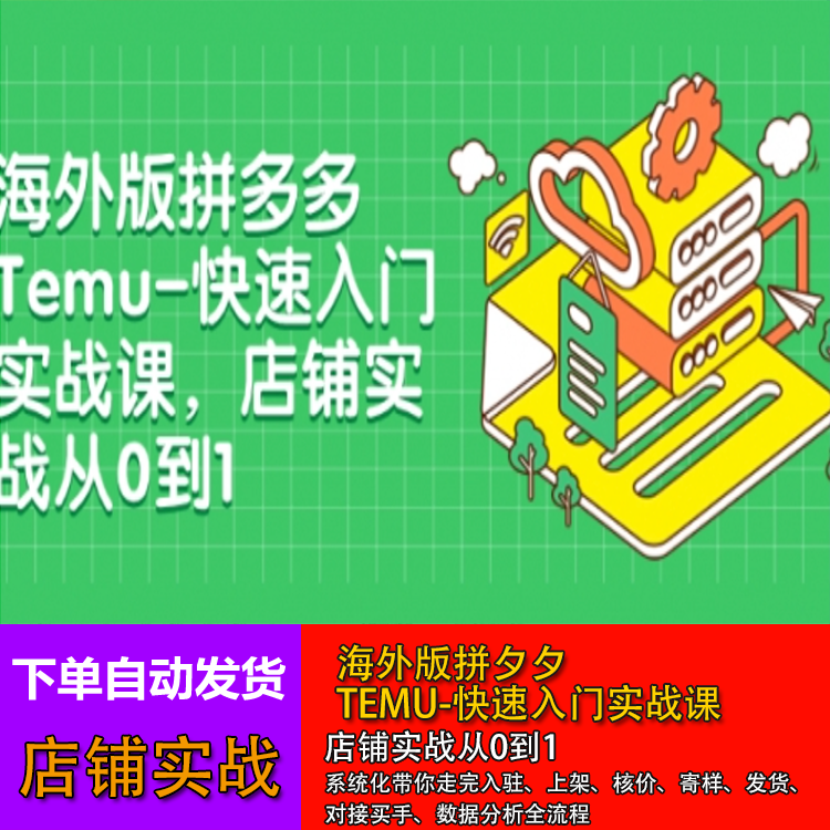 海外版拼多多Temu-快速入门实战课，店铺实战从0到1 商务/设计服务 设计素材/源文件 原图主图