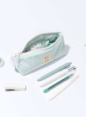 MUIS目意思网布夹层ins风初高中学生盐系男女生大容量三角形笔袋