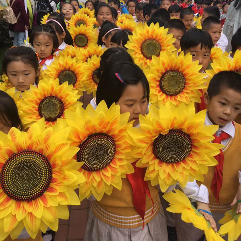 仿真向日葵花幼儿园舞蹈道具太阳花演出手拿花运动会开幕式道具花使用感如何?