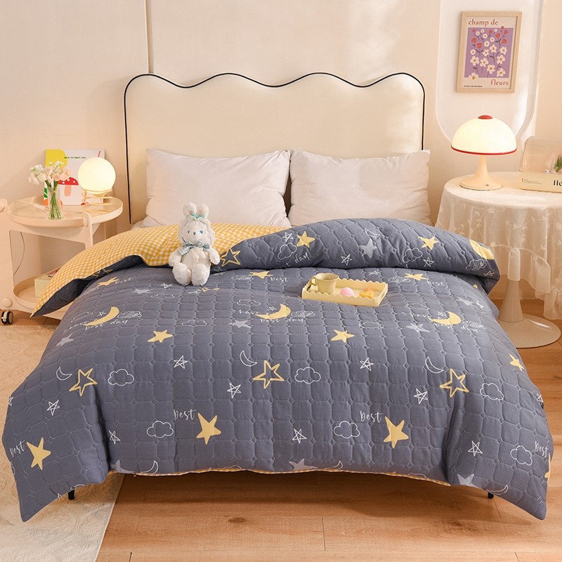 1米5单独全棉纯棉冬夏两用夹棉被套单件二合一加棉冷气被203*229