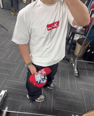 SS26 ARABIC BOX LOGO TEE短袖t恤胸前标语bogo印花美式潮复古棉