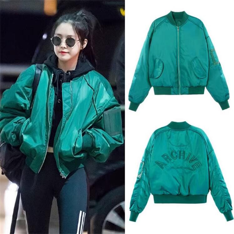 韩国孙娜恩明星同款棉衣女冬季加厚棉服宽松ins潮飞行员夹克外套