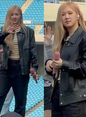 朴彩英明星同款皮衣外套女机车服