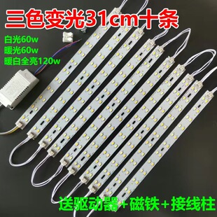 220vled吸顶灯灯条灯芯长条替换灯板双色三色变光贴片客厅灯光源