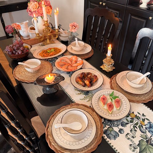 法式复古窑变釉下彩2025新款碗碟