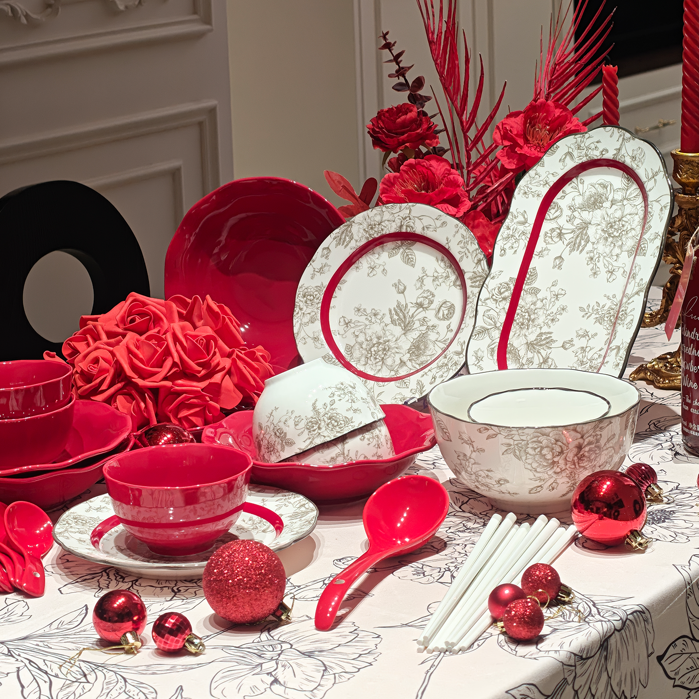 釉下彩2026新款碗碟套装家用新中式陶瓷新婚乔迁餐具吧伴手礼碗具,餐饮具,碗,淘宝优惠券,粉丝福利购,淘宝优惠卷