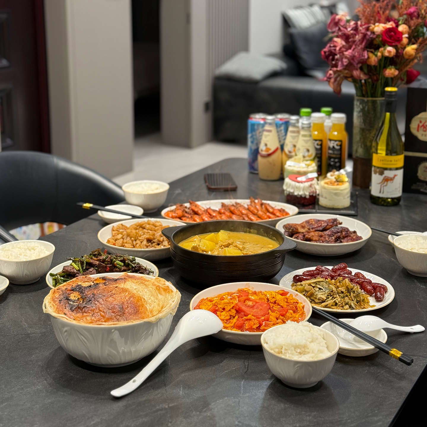 釉下彩餐具碗碟套装家用2026新款新中式乔迁新居礼物碗盘碗具组合