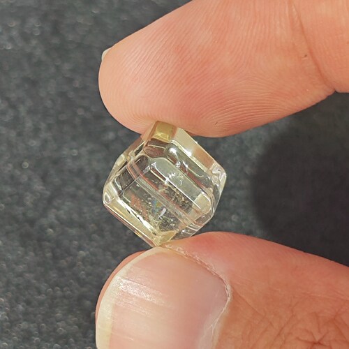 柠檬黄水晶散珠 天然水晶优化  高透款 DIY配珠 晶莹剔透方糖珠