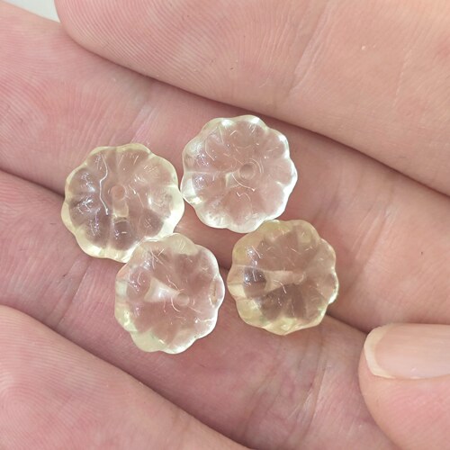 天然水晶优化 柠檬黄水晶扁圆南瓜珠 DIY手链隔珠手串项链隔片