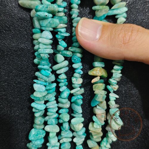 天然天河石带孔碎石串珠 DIY随形珠子 蓝色绿色珠子手链项链用