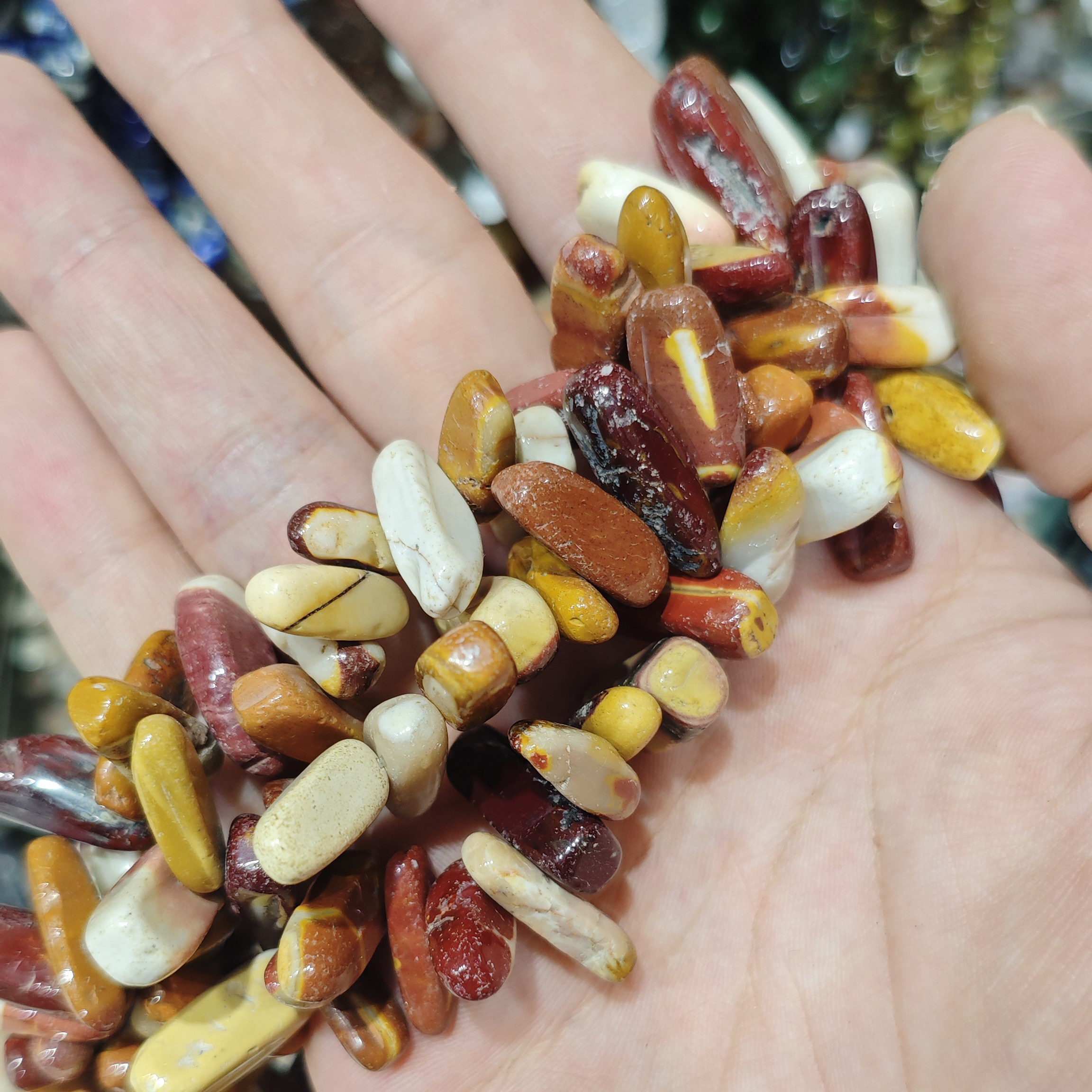 天然蛋白石不规则形状狼牙碎石散珠串珠子 DIY手工女款手链卷门帘