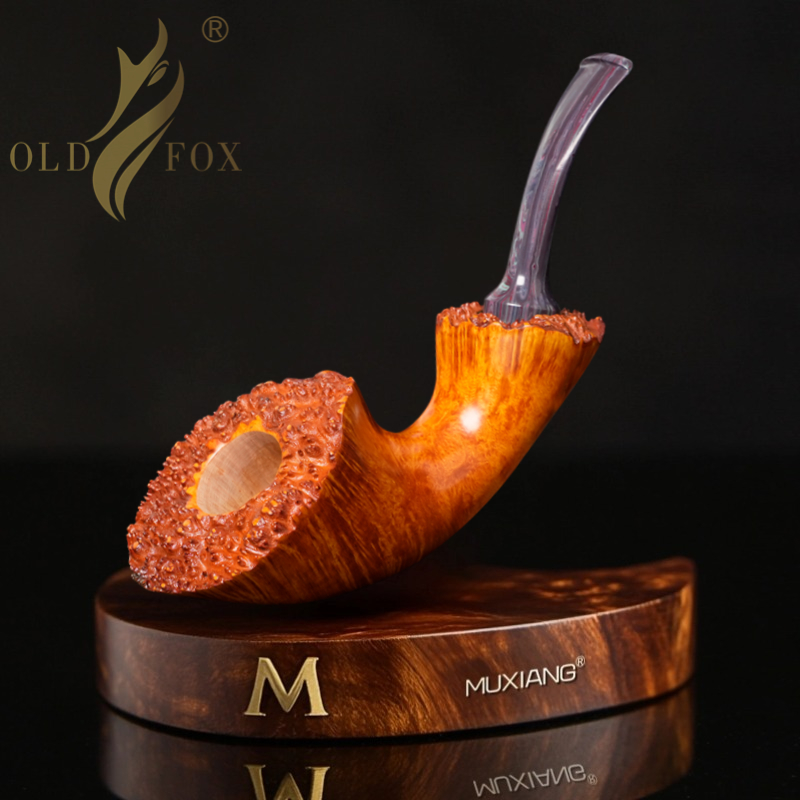 进口石楠木烟斗男士手工瘤皮号角空腔斗实木传统老式过滤专用烟具