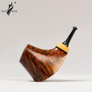 一物一拍精品手工实木烟斗石楠木3mm过滤烟道黄杨木环坎伯兰烟嘴