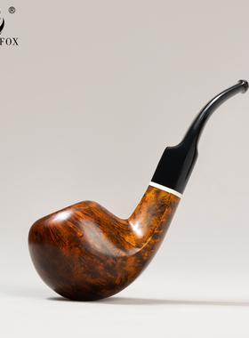 精品手工实木大烟斗进口石楠木3mm过滤芯烟道米白环坎伯兰烟嘴