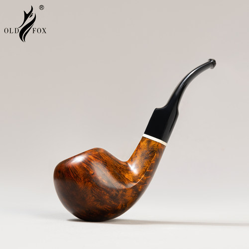 精品手工实木大烟斗进口石楠木3mm过滤芯烟道米白环坎伯兰烟嘴