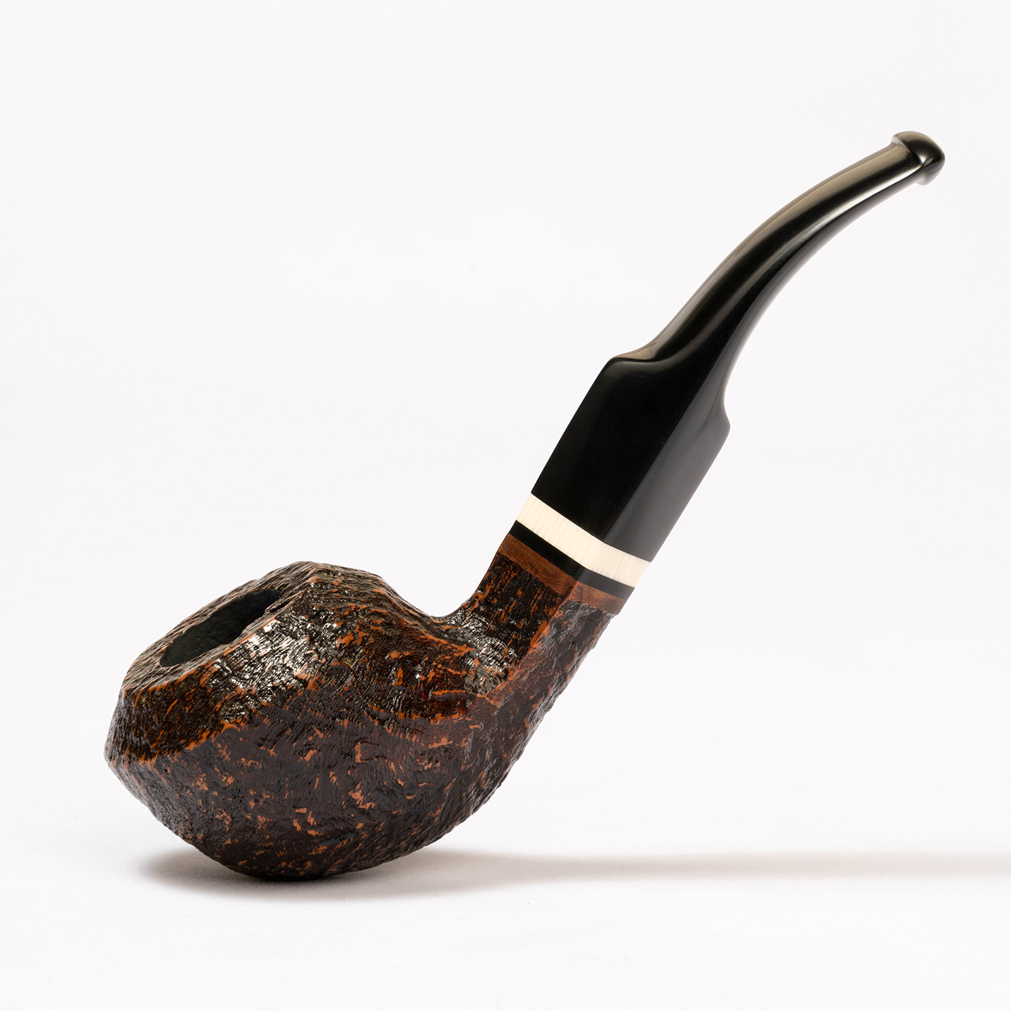 喷砂手工实木烟斗西班牙石楠木3mm过滤芯烟道防象牙环坎伯兰烟嘴